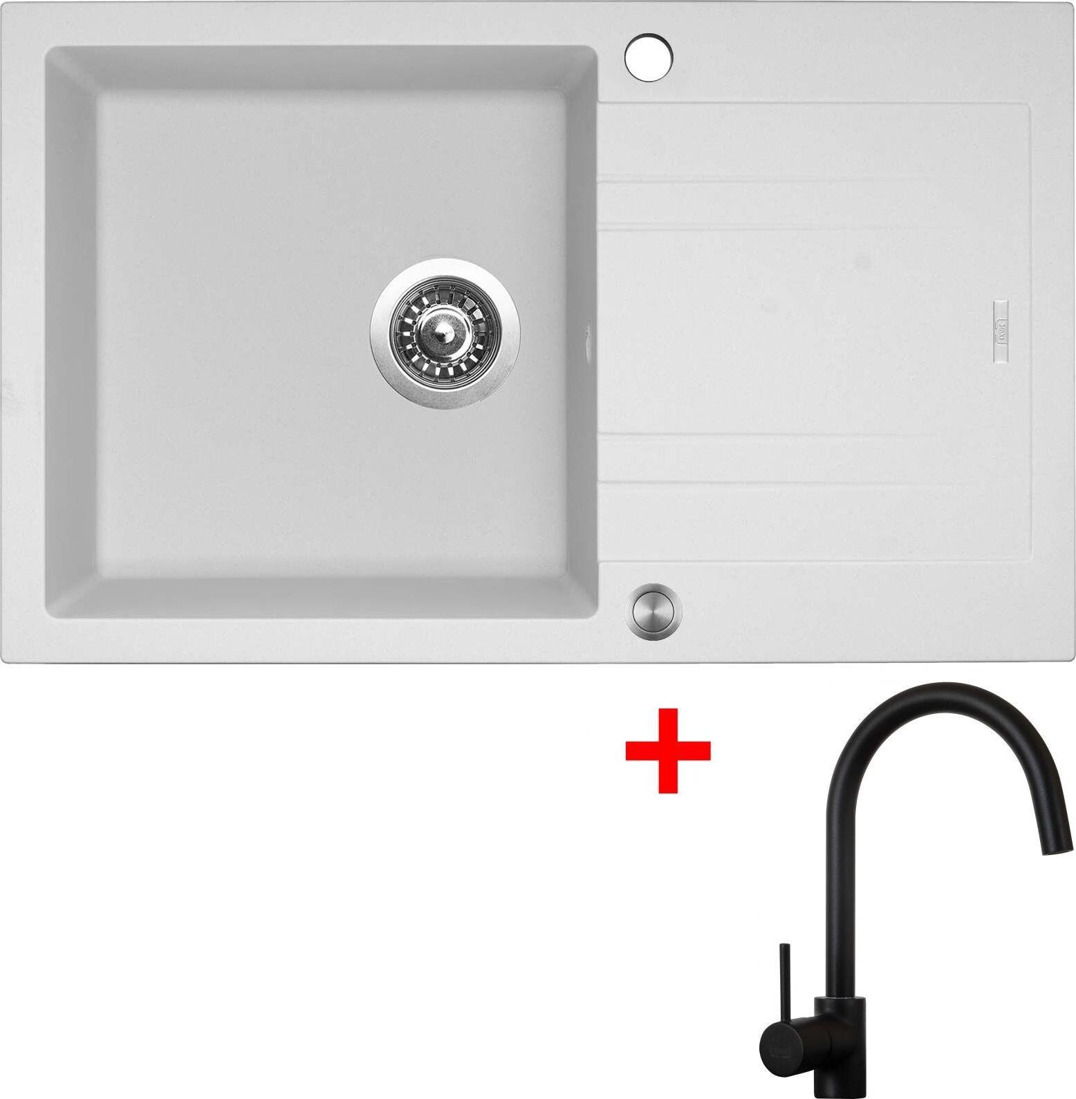 Sinks Linea 780 XC Milk + Vitalia, čierna, matná