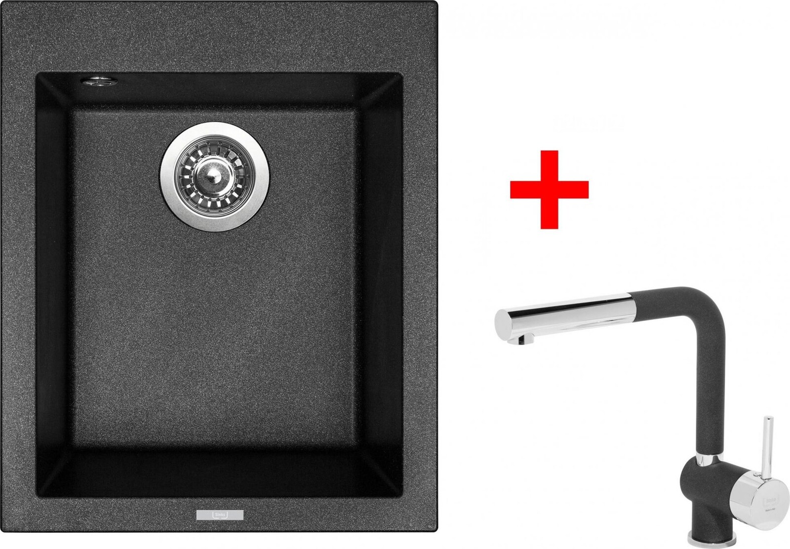 Sinks Cube 410 Metalblack + Mix 3 P GR