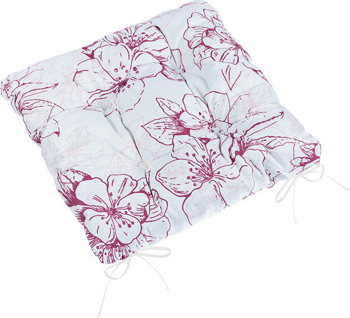 BELLATEX Sedák Adéla 41/184 prošívaný 40 × 40 cm květ vínový