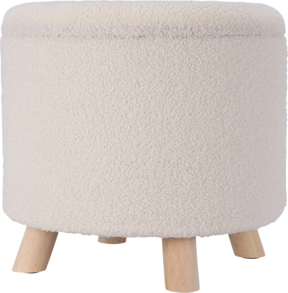 Home Styling Collection Úložný kulatý čalouněný puf TEDDY, 40 × 37 cm, bílý