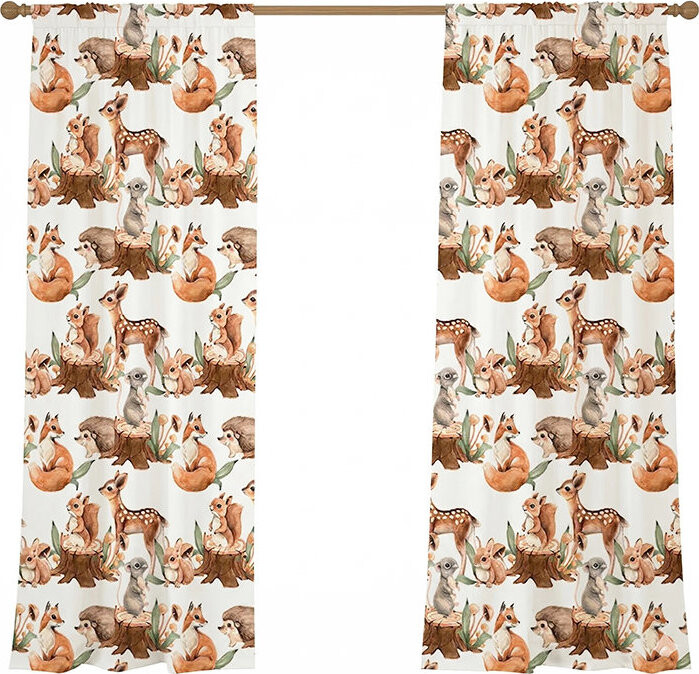 IMPAR Závěsy, 140 × 250 cm, lesní zvířátka