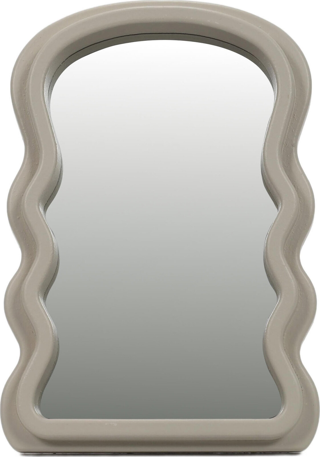 Home Styling Collection Dekorativní zrcadlo ve vlnitém rámu, 18 × 26 cm, béžové