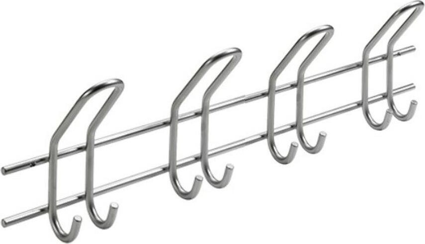 WALTECO Věšáková lišta 530x142mm 4 dvojháky, šedá