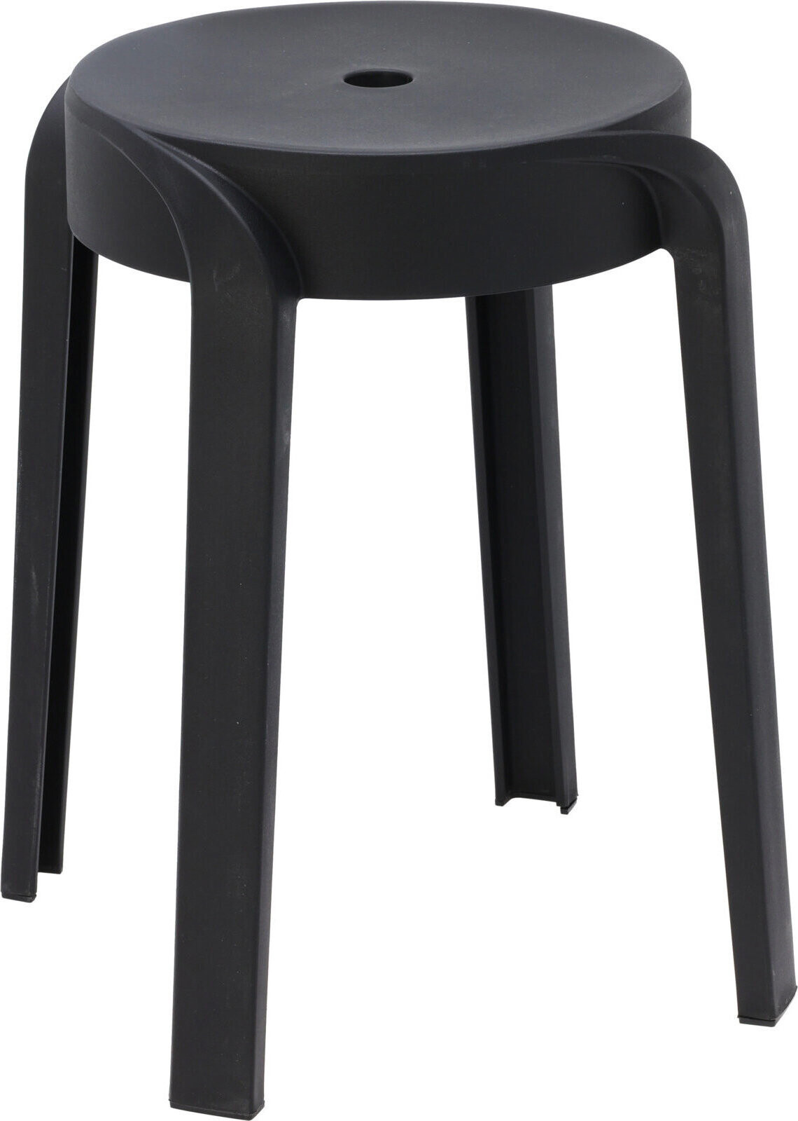 Home Styling Collection Plastová stolička, průměr 34 cm, v. 45 cm, černá