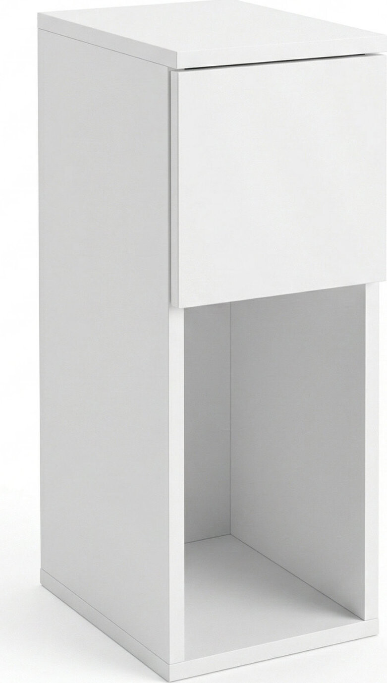 Edaxo Úzký odkládací stolek TENY, 20 × 30 × 55 cm, bílý