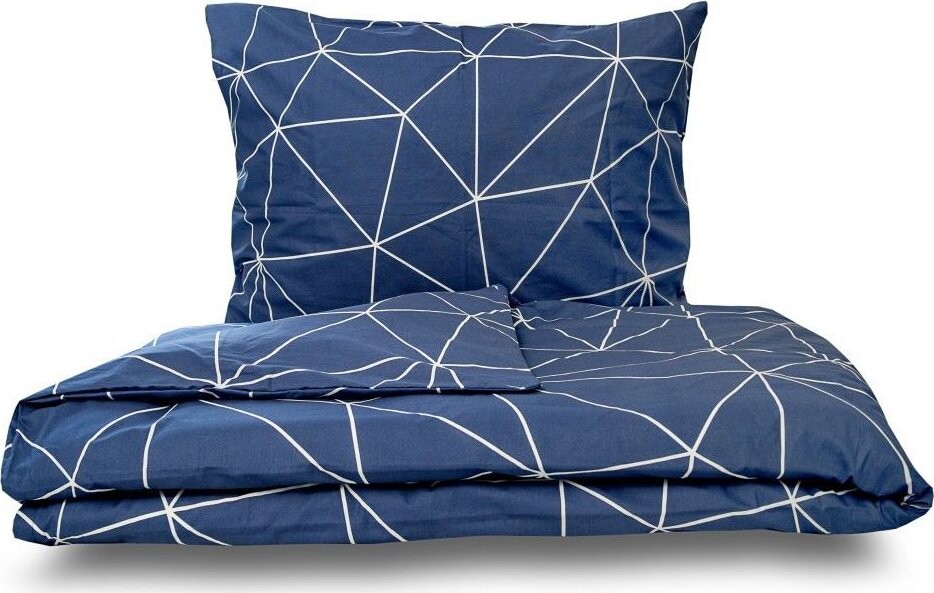 Kvalitex Obliečky Nordic Collection 1 + 2, 200 × 200, 70 × 90 cm Grid modré