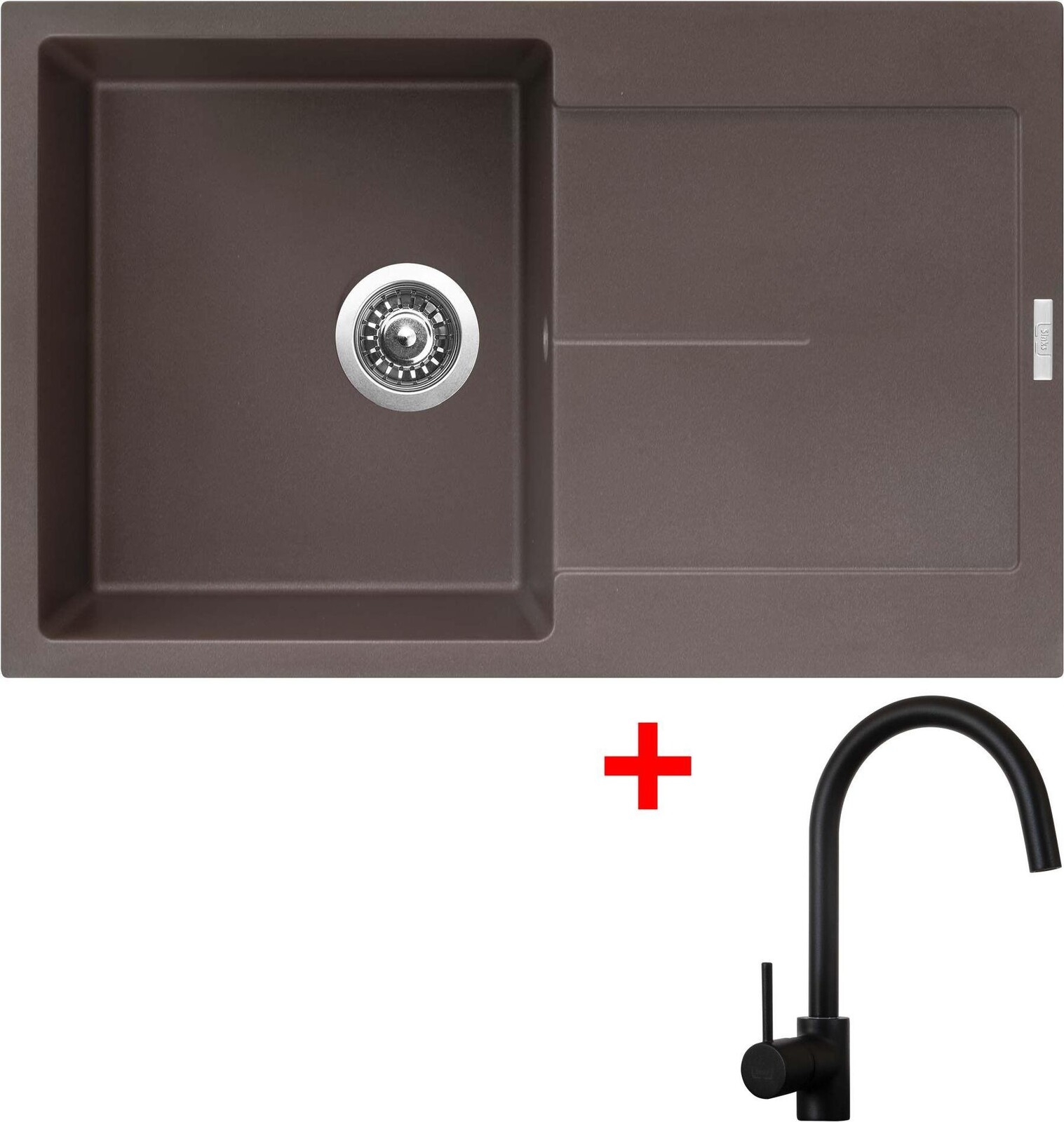 Sinks Ultima 790 Marone + Vitalia, čierna, matná