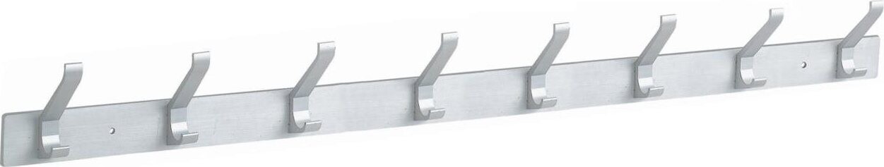WALTECO Věšáková lišta 8 háčků 635mm, aluminum elox