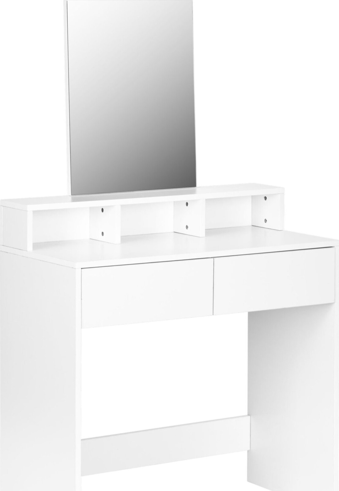 ModernHome PWJJDT0070 Veľký toaletný stolík so zrkadlom a zásuvkami, biely