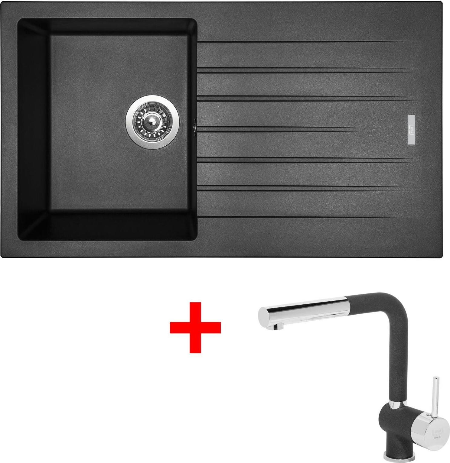 Sinks Perfecto 860 Metalblack + Mix 3 P GR
