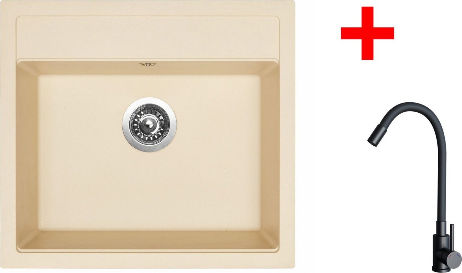 Sinks Solo 560 Sahara + Elasta čierna matná