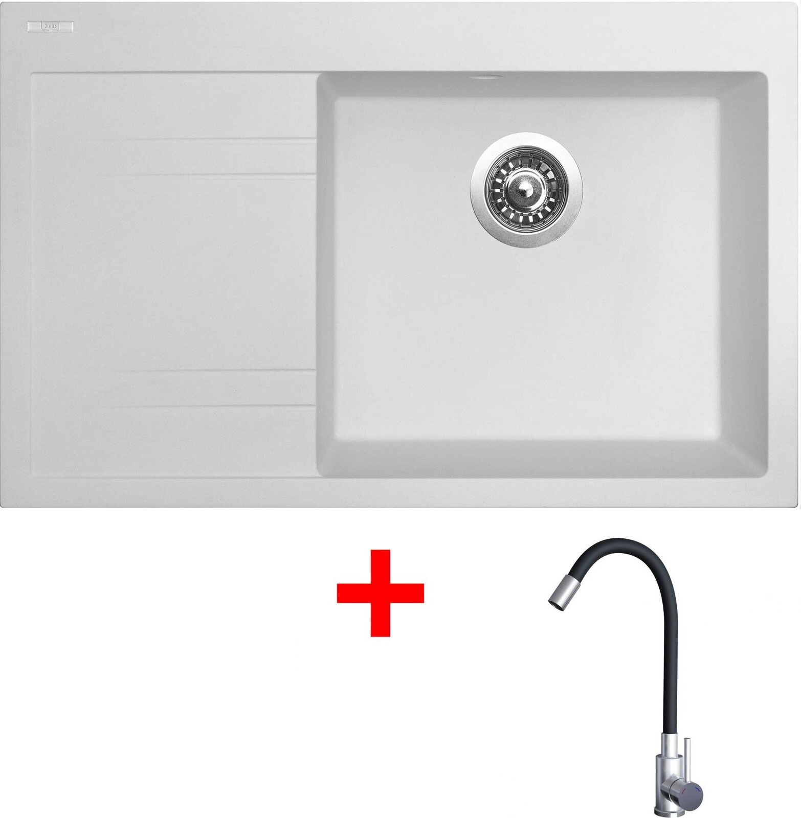 Sinks Rim 780 P Milk + Elasta nehrdzavejúca oceľ/čierny