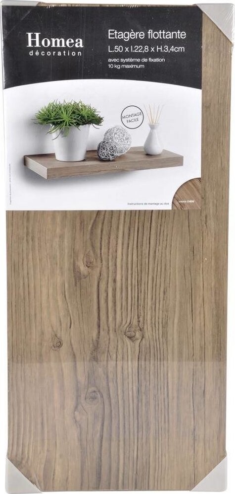 Homea Nástenná polica NOYER, MDF, 50 × 22,8 cm