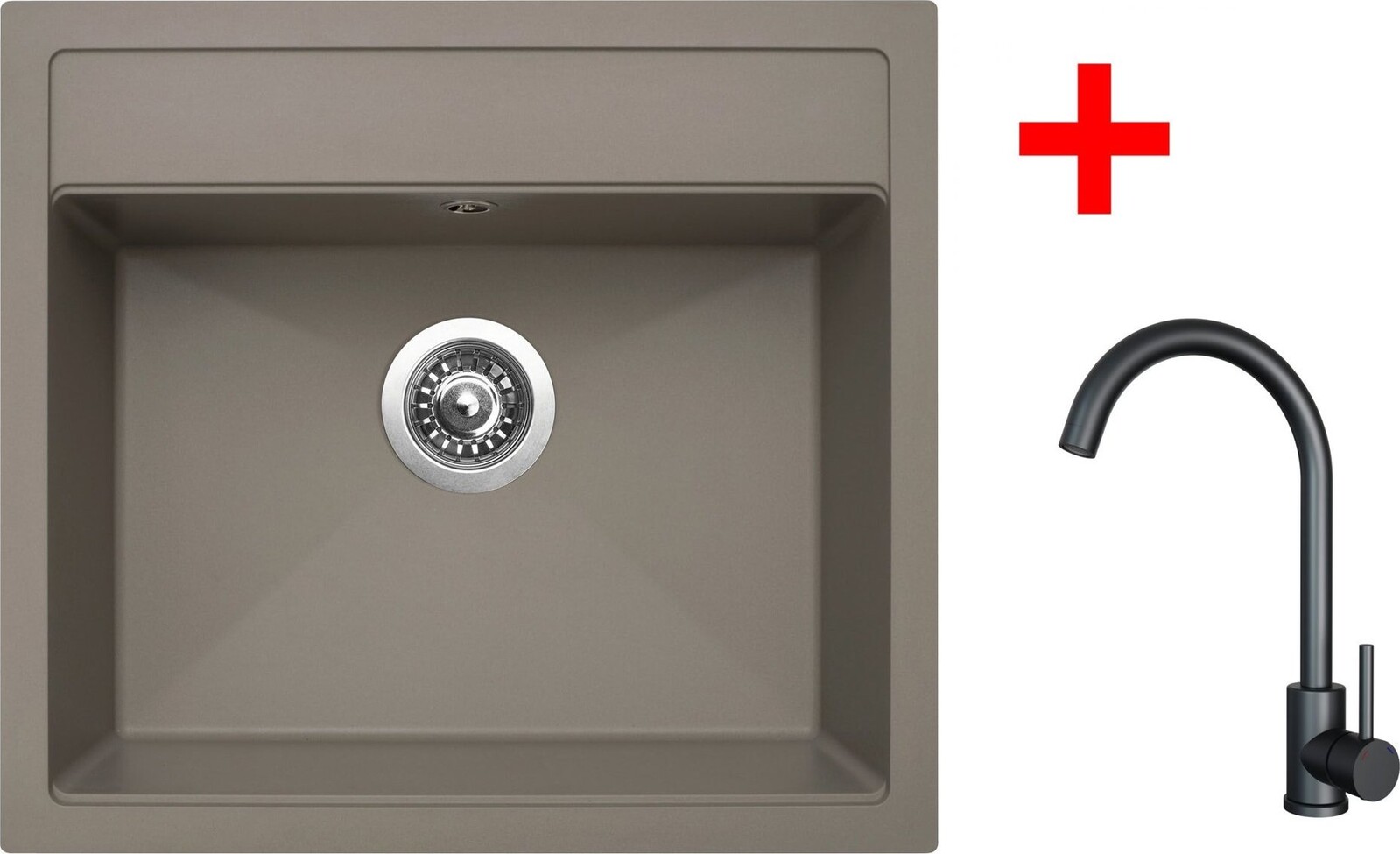 Sinks Solo 560 Truffle + Arco čierny matný