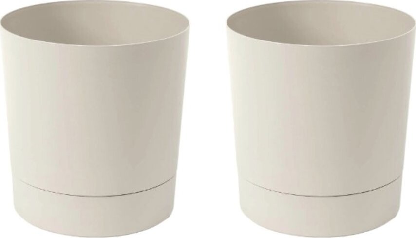 Lamela Květináč AURA + miska 28 cm, béžový, set 2 ks