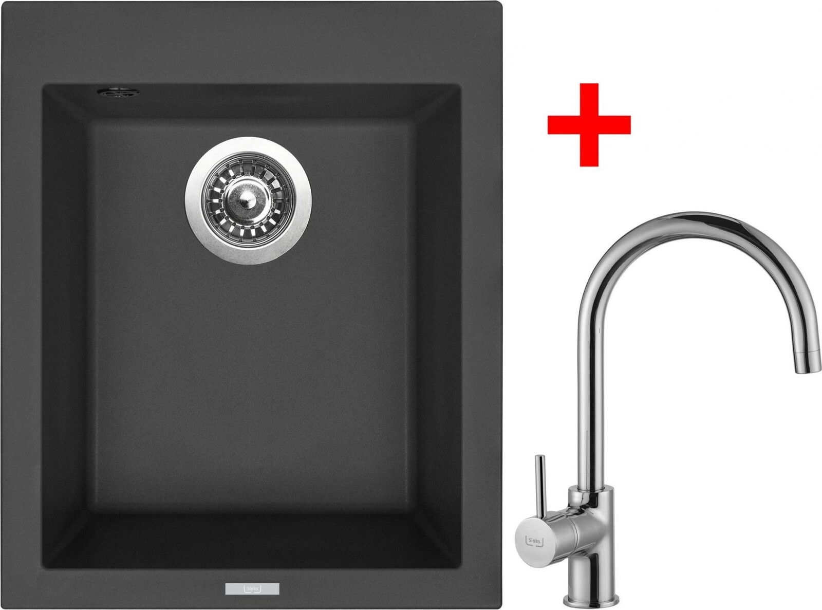 Sinks Cube 410 Pureblack + Vitalia