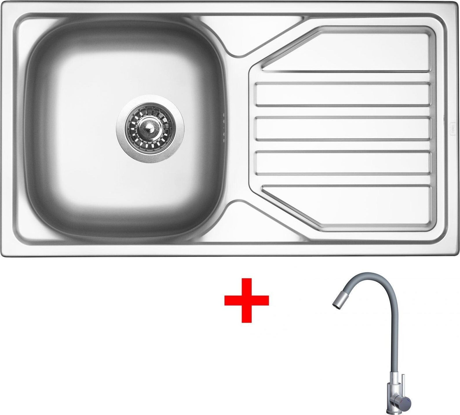 Sinks Okio 780 + Elasta nehrdzavejúca oceľ/sivý