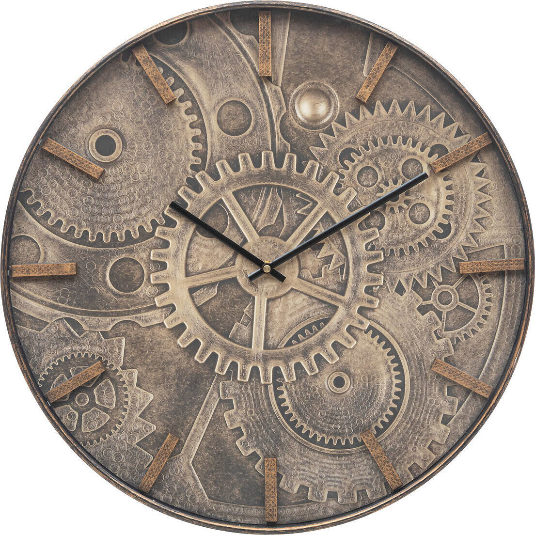 Atmosphera Nástěnné hodiny s ilustrací mechanismu na ciferníku, průměr 50 cm