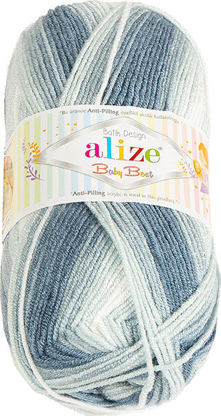 BELLATEX Baby Best Batik 100 g - 7542 bílá, šedá