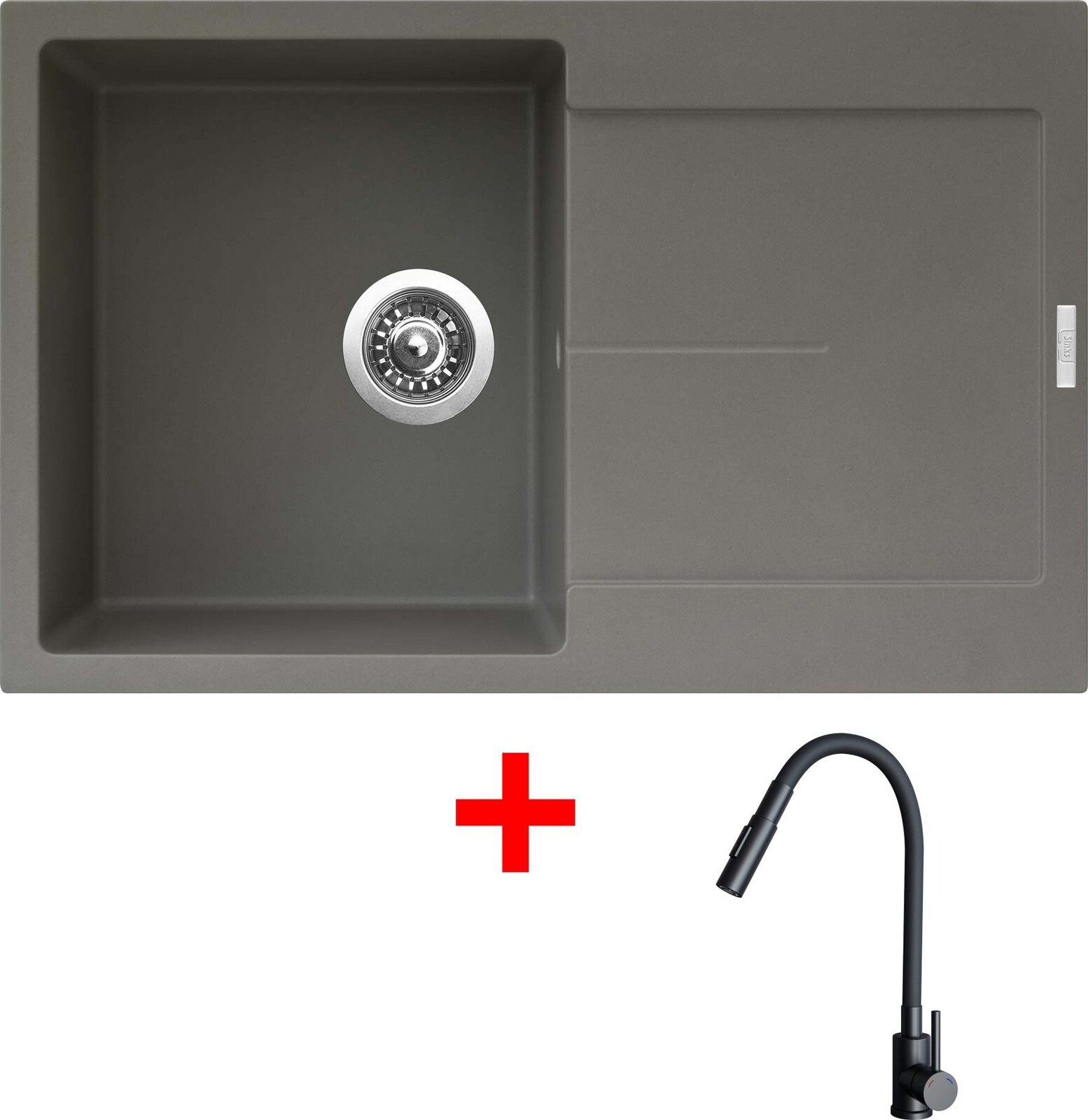 Sinks Ultima 790 Truffle + Elasta S čierny matný