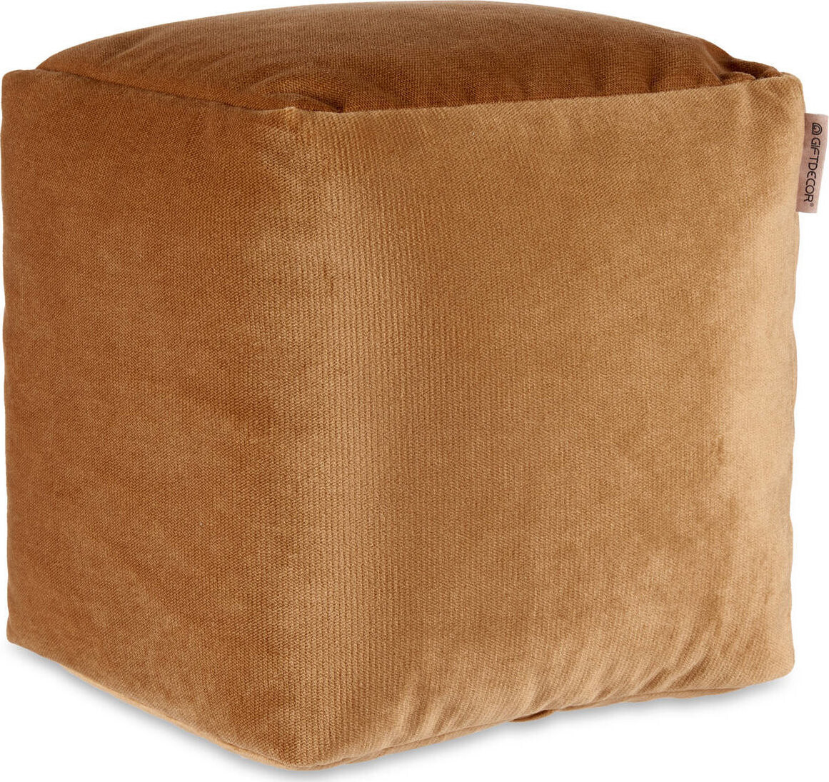 Giftdecor Sametový taburet, 30 × 30 cm, oranžový