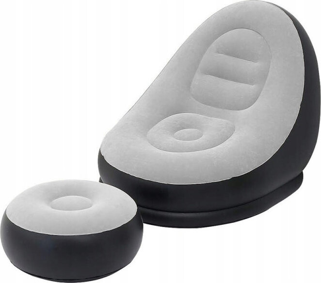 Verk 27532 Nafukovací relaxační křeslo s podnožkou, šedé