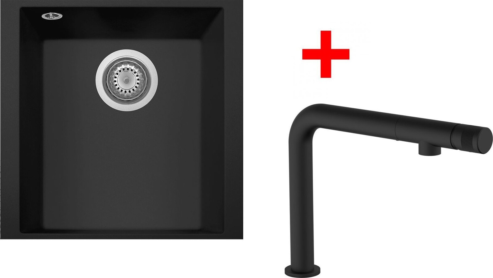 Sinks Cube 340U Nanoblack + Comforta Nanoblack