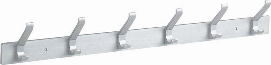 WALTECO Věšáková lišta 6 háčků 465m, aluminum elox