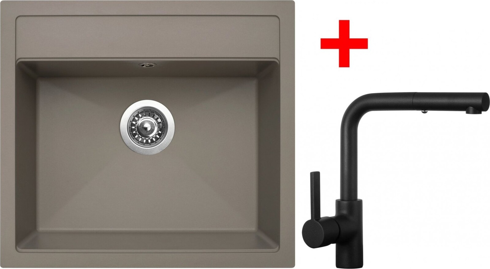 Sinks Solo 560 Truffle + Enigma S čierny matný
