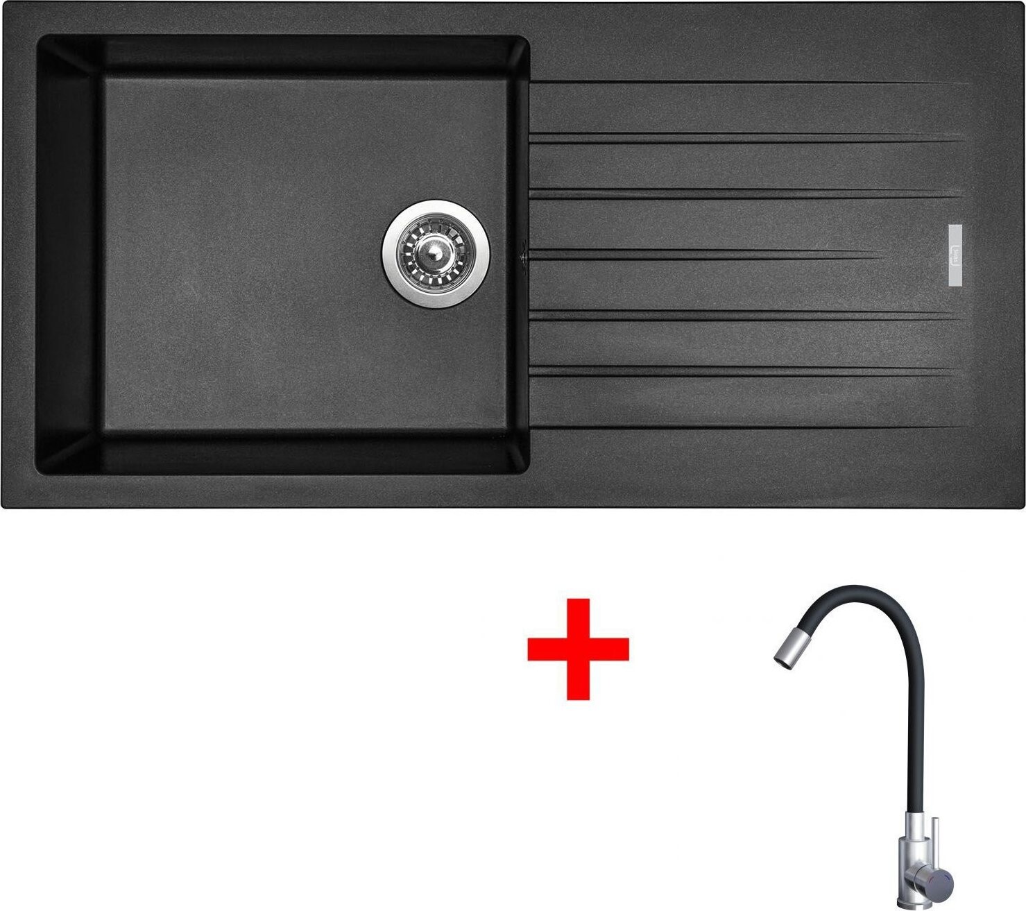 Sinks Perfecto 1000 Metalblack + Elasta nerez/černý