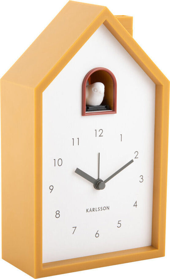 Karlsson Kukučkové hodiny CUCKOO, 12 × 20 × 6 cm, žlté