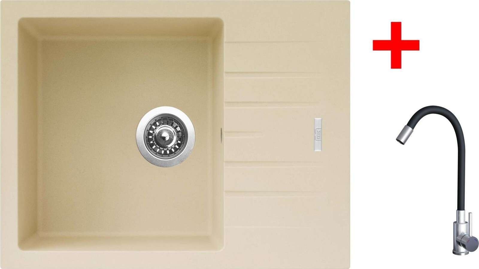 Sinks Perfecto 650 Sahara + Elasta nerez/černý