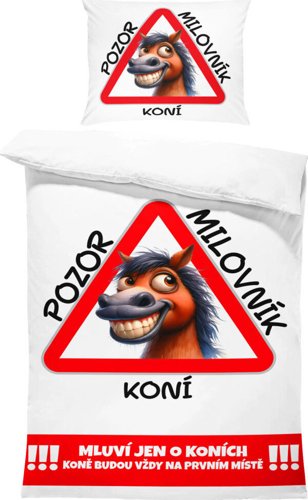 IMPAR Obliečky Pozor milovník koní, 140 × 200 cm + 90 × 70 cm