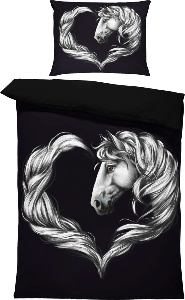 IMPAR Obliečky Horse heart white, 140 × 200 cm + 90 × 70 cm