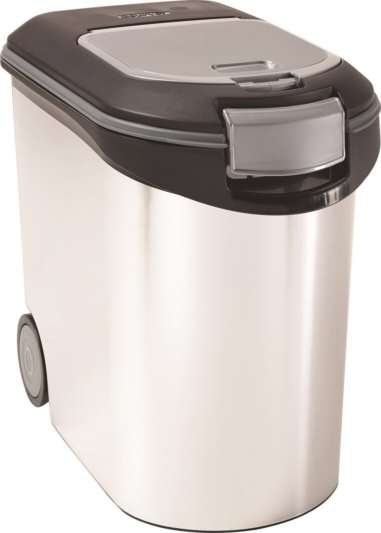 Curver PET 214476 Kontejner na krmivo, 12 kg, stříbrný