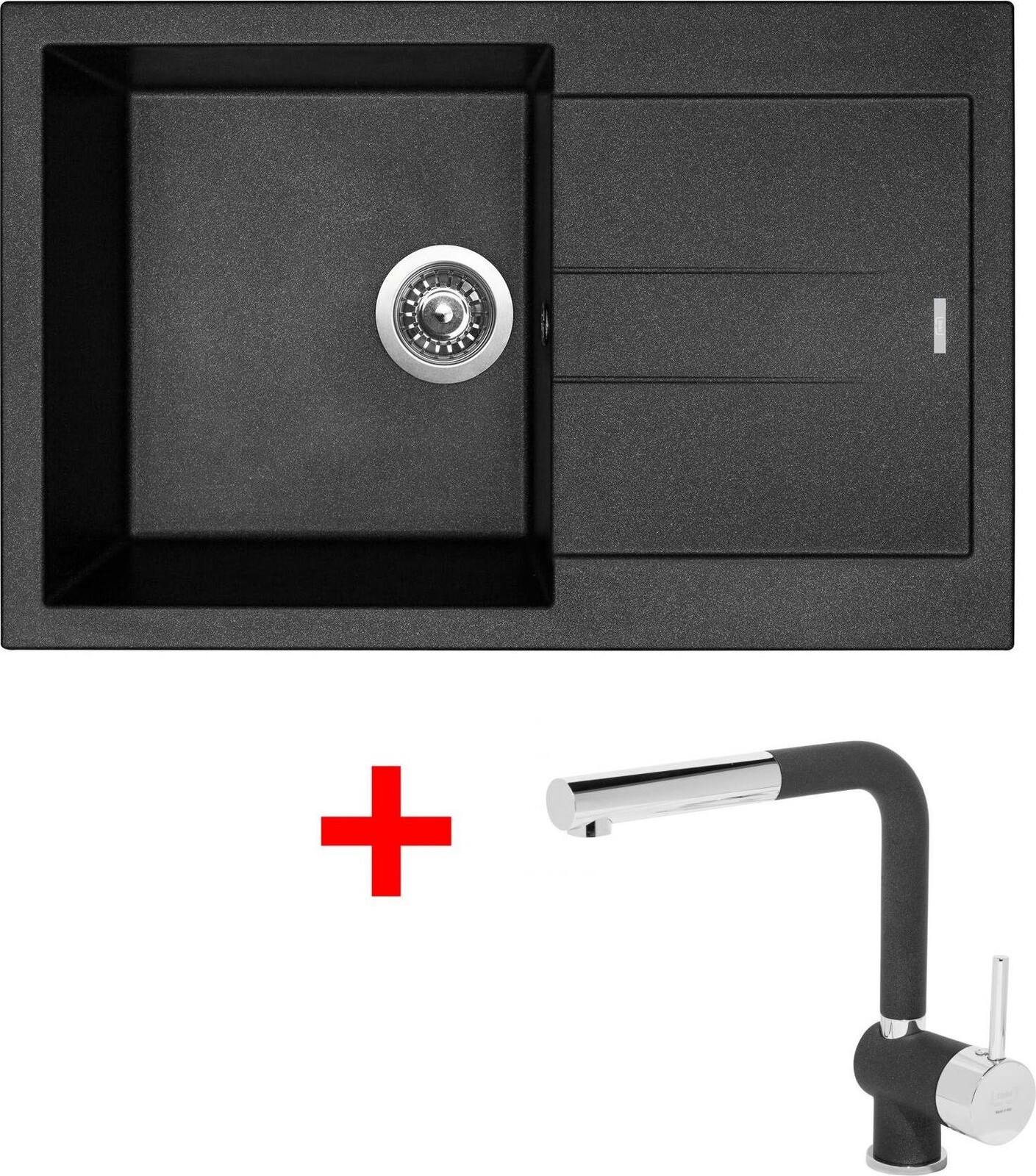 Sinks Amanda 780 Metalblack + Mix 3 P GR