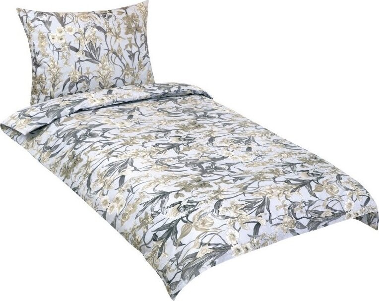 BELLATEX 90/951 Obliečky bavlna, 140 × 200 cm, 70 × 90 cm, orchidea sivé
