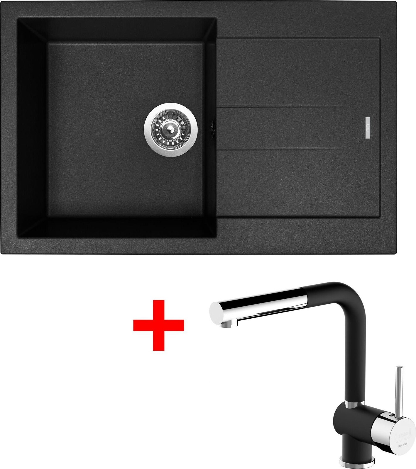Sinks Amanda 780 Pureblack + Mix 3 P GR