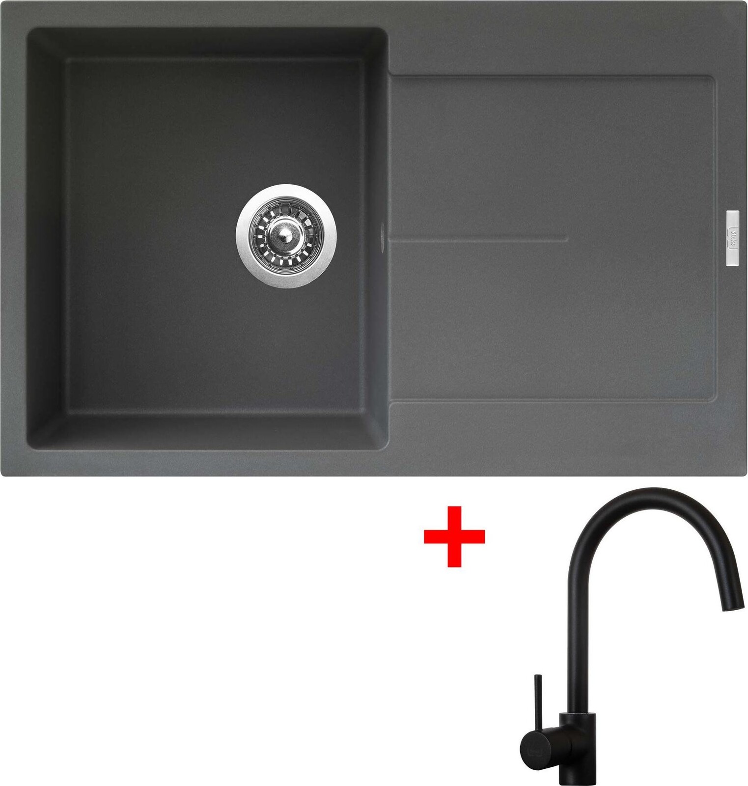 Sinks Ultima 790 Titanium + Vitalia, čierna, matná