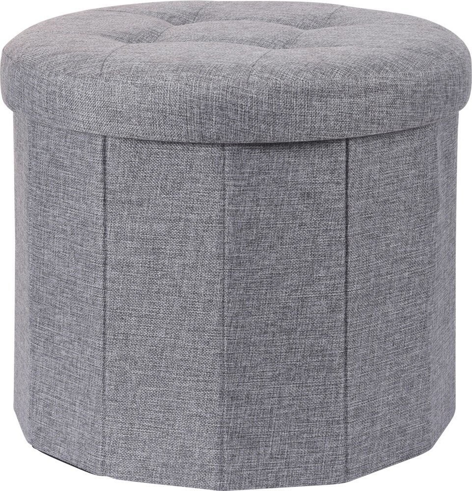 Home Styling Collection Pouf s prošívaným sedlem OTTOMAN, 45 × 39 cm, šedý