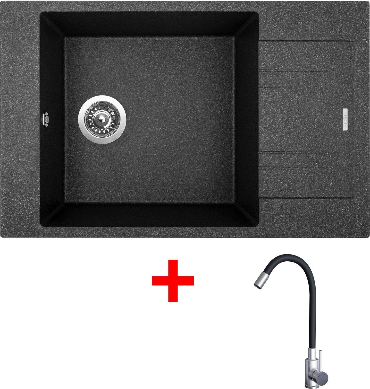 Sinks Vario 780 Granblack + Elasta nehrdzavejúca oceľ/čierny