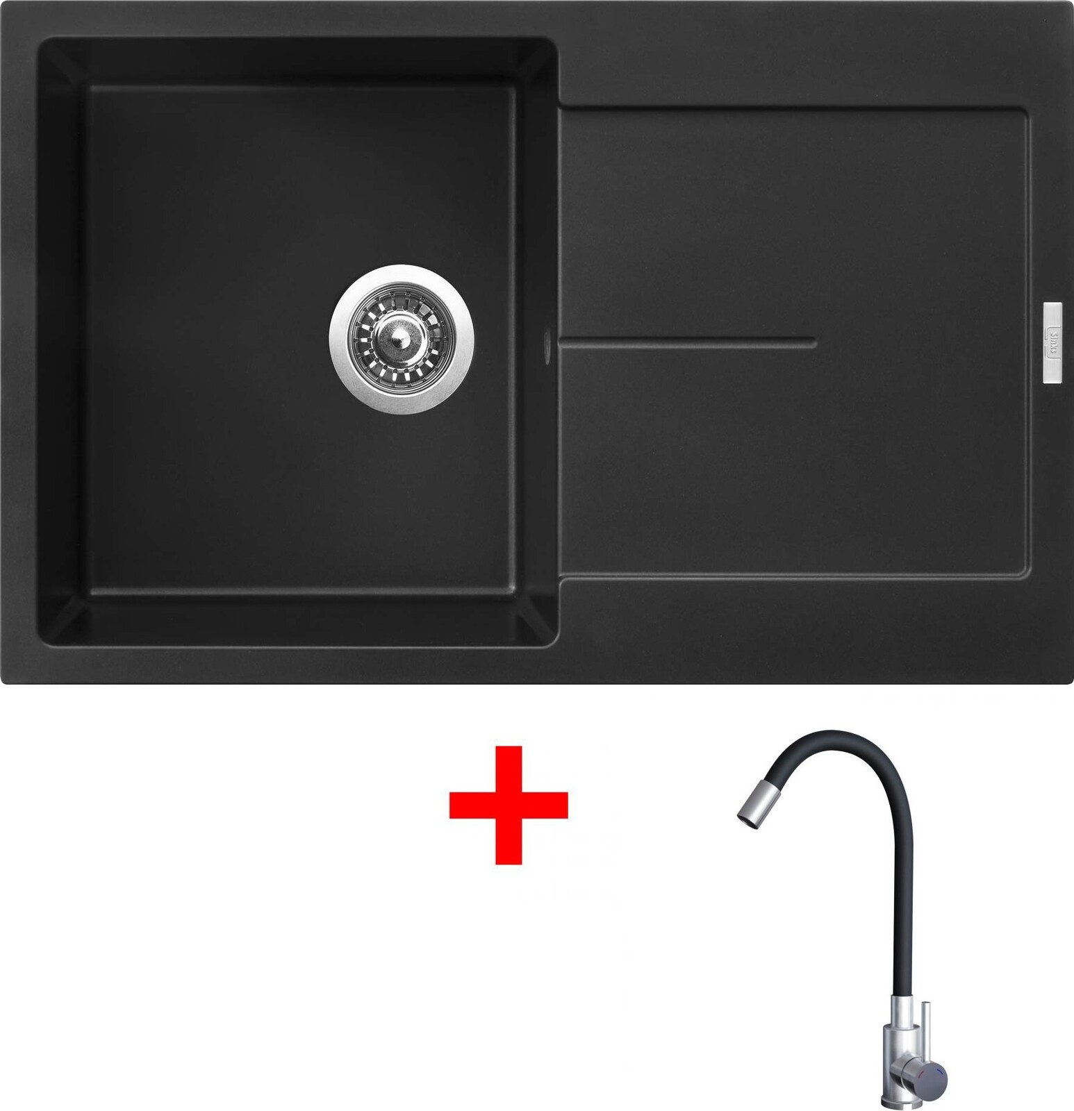 Sinks Ultima 790 Pureblack + Elasta nehrdzavejúca oceľ/čierny