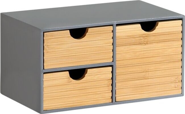Kesper Organizér se 3 zásuvkami, 27 × 16 × 14 cm, šedý/přírodní