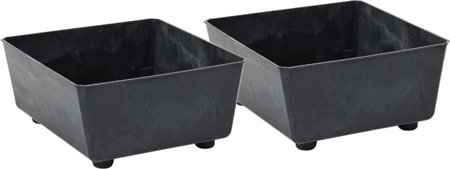 Lamela Květinová mísa SAGA 28 × 28 cm, dekor černý beton, set 2 ks