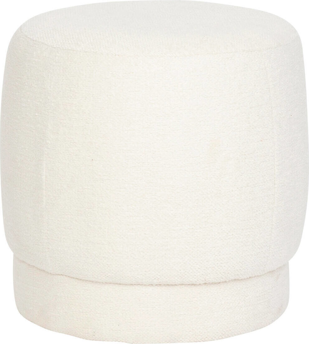 Atmosphera Čalouněný kulatý puf AMEA bouclé, průměr 39 cm, bílý