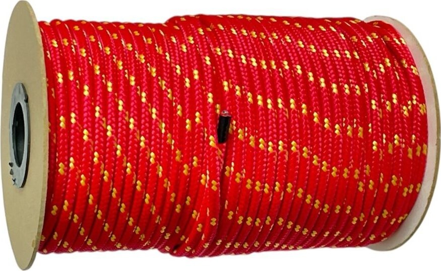 BKshop PPF 8 Polypropylenové lano pletené s jádrem, průměr 8 mm, 100 m červené