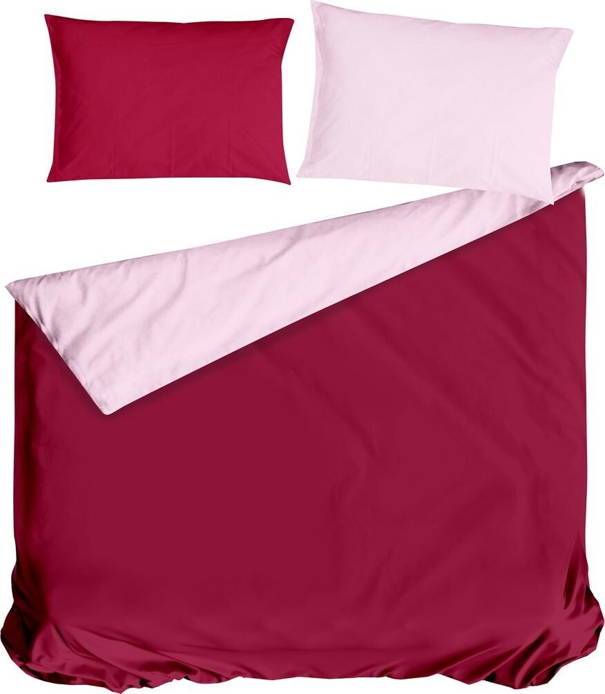 Gipetex bavlnené obliečky Doubleface vínovo-ružové 220 × 200/2 × 70 × 90 cm
