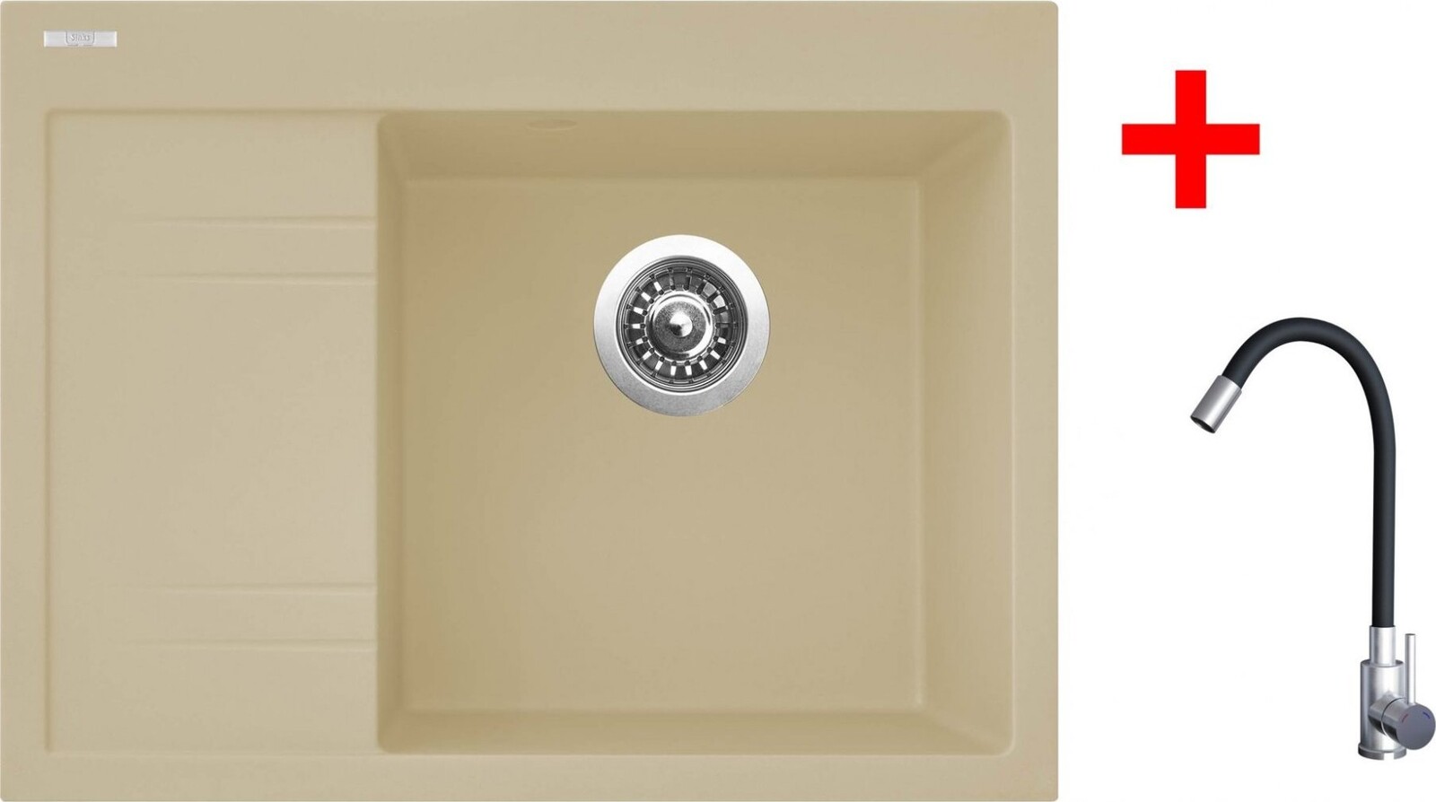 Sinks Rim 650 P Sahara + Elasta nehrdzavejúca oceľ/čierny