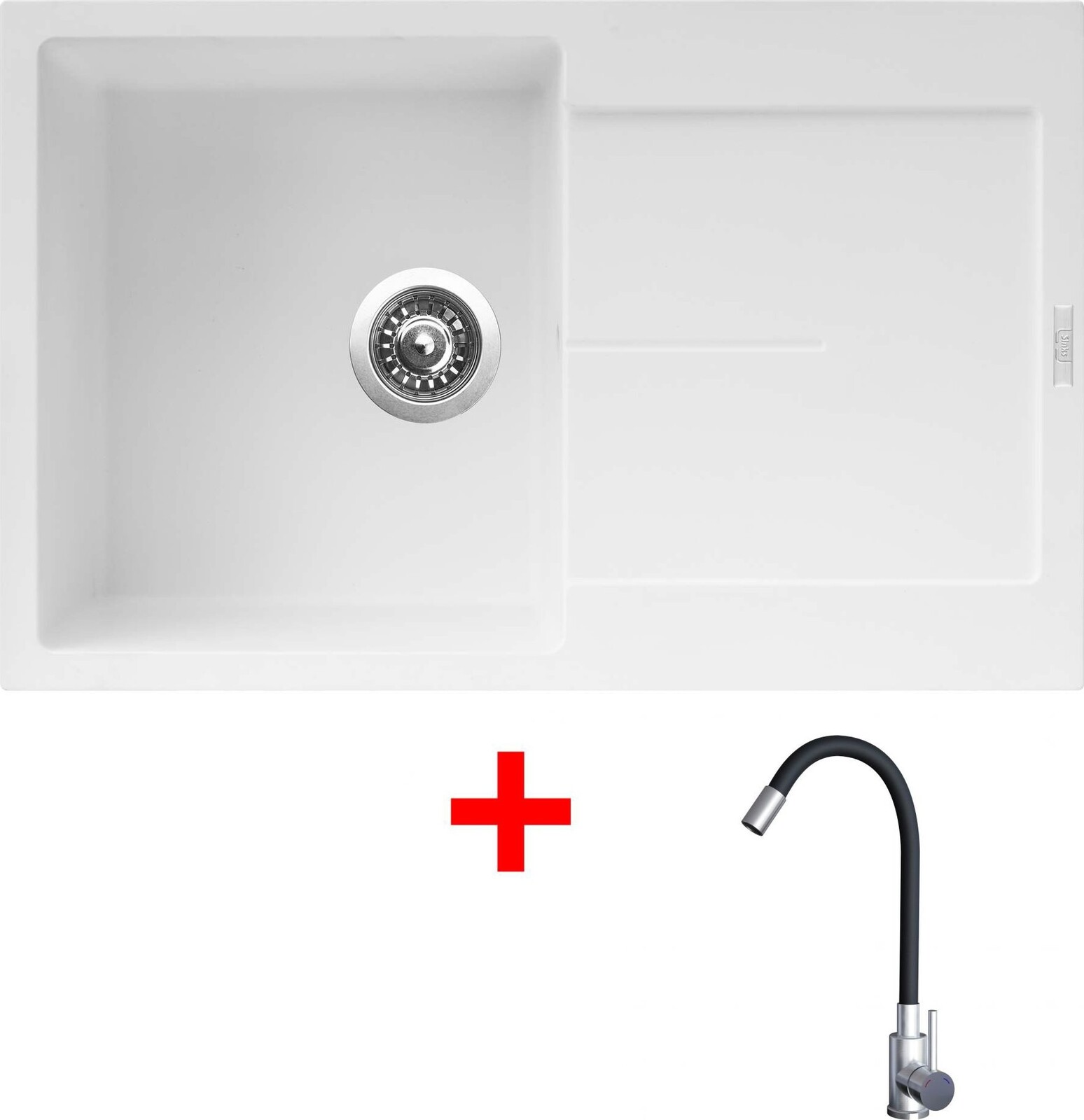 Sinks Ultima 790 Milk + Elasta nehrdzavejúca oceľ/čierny