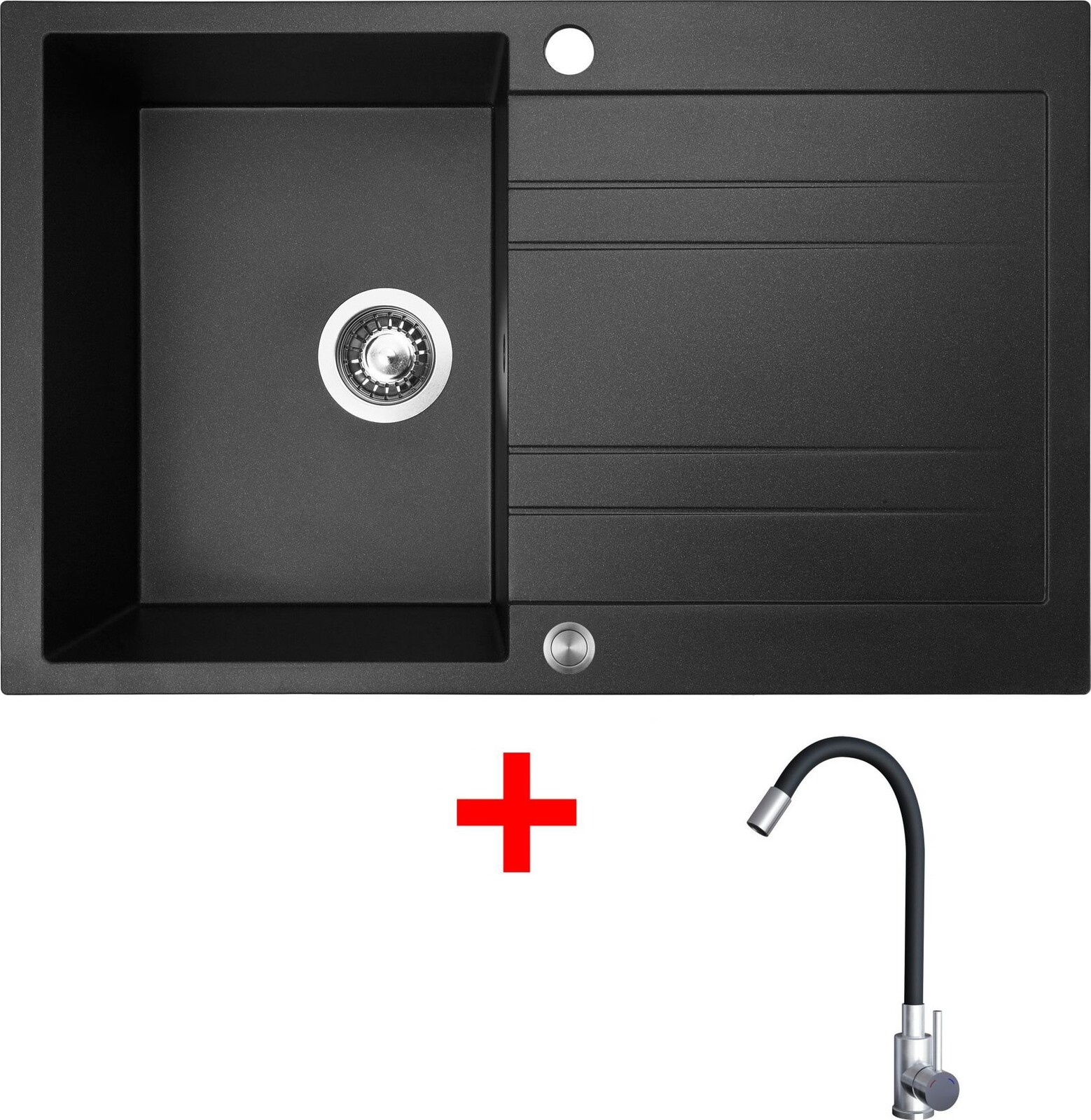 Sinks Grande 800 XC Metalblack + Elasta nehrdzavejúca oceľ/čierny